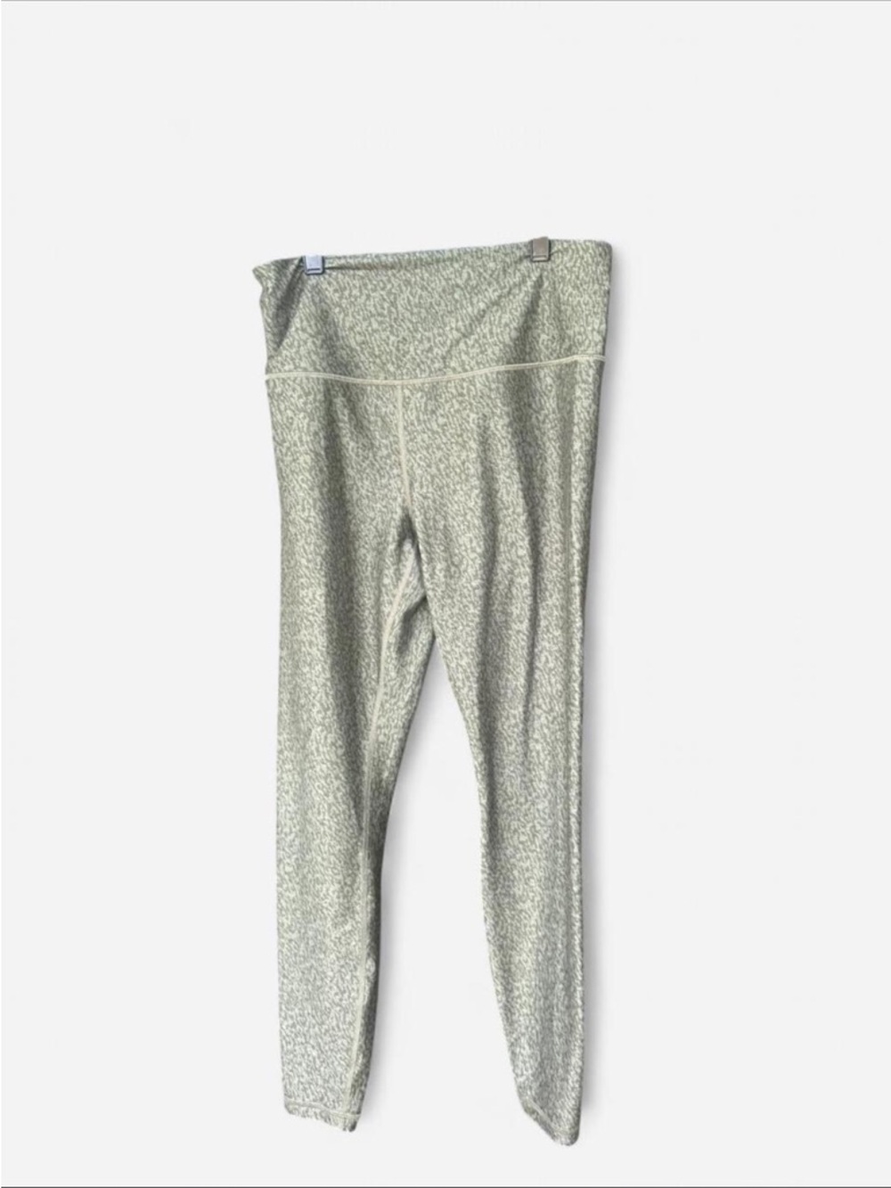 Athleta High-Rise Printed Leggings – Light Green Speckled Pattern – Size M